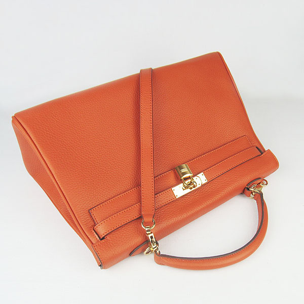 High Quality Hermes Kelly 35cm Togo Leather Bag Orange 6308